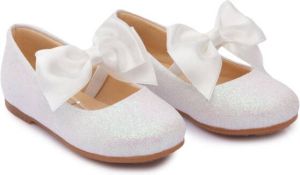 Tulleen Ballerina's met strikdetail Wit
