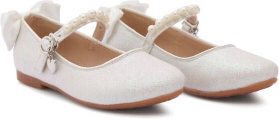 Tulleen Ballerina's met strikdetail Wit