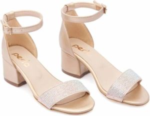 Tulleen Sandalen met blokhak Beige