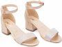 Tulleen Sandalen met blokhak Beige - Thumbnail 1