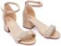 Tulleen Sandalen verfraaid met stras Beige - Thumbnail 1