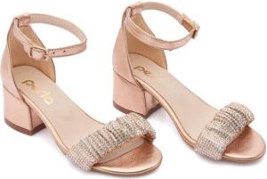 Tulleen Sandalen verfraaid met stras Beige