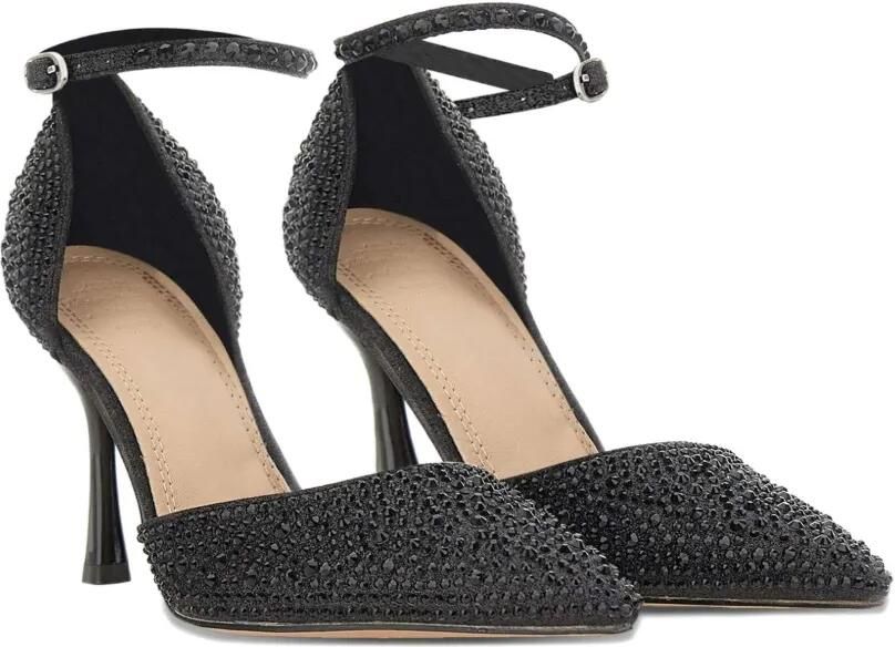 TWENTY FOURHAITCH 90 mm Gruis pumps met enkelbandje en stras Zwart - Foto 4