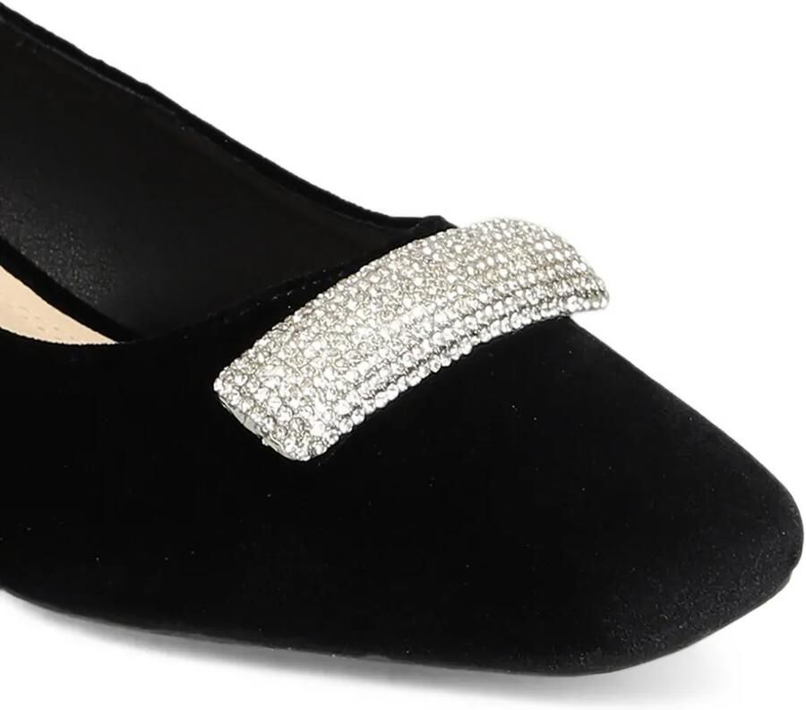 TWENTY FOURHAITCH Ballerina's verfraaid met kristallen en enkelbandje Zwart - Foto 2