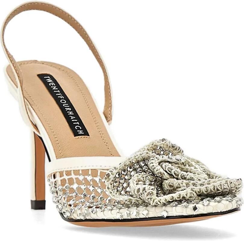 TWENTY FOURHAITCH Benirras mesh pumps verfraaid met stras Beige - Foto 3