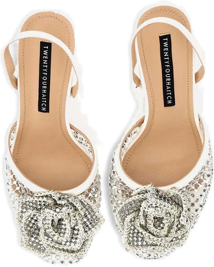 TWENTY FOURHAITCH Benirras mesh pumps verfraaid met stras Beige - Foto 4