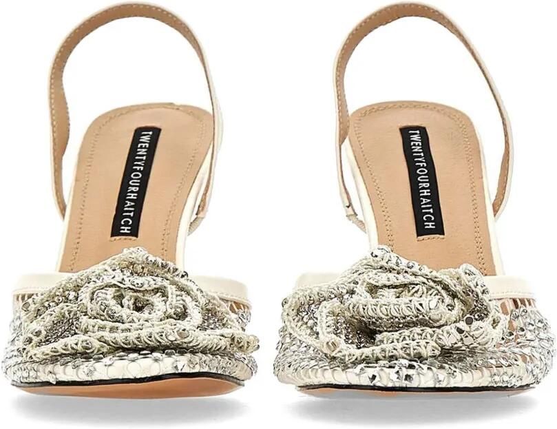 TWENTY FOURHAITCH Benirras mesh pumps verfraaid met stras Beige - Foto 5