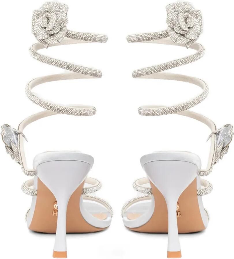 TWENTY FOURHAITCH Coral sandalen met bloemen-detail Zilver - Foto 2