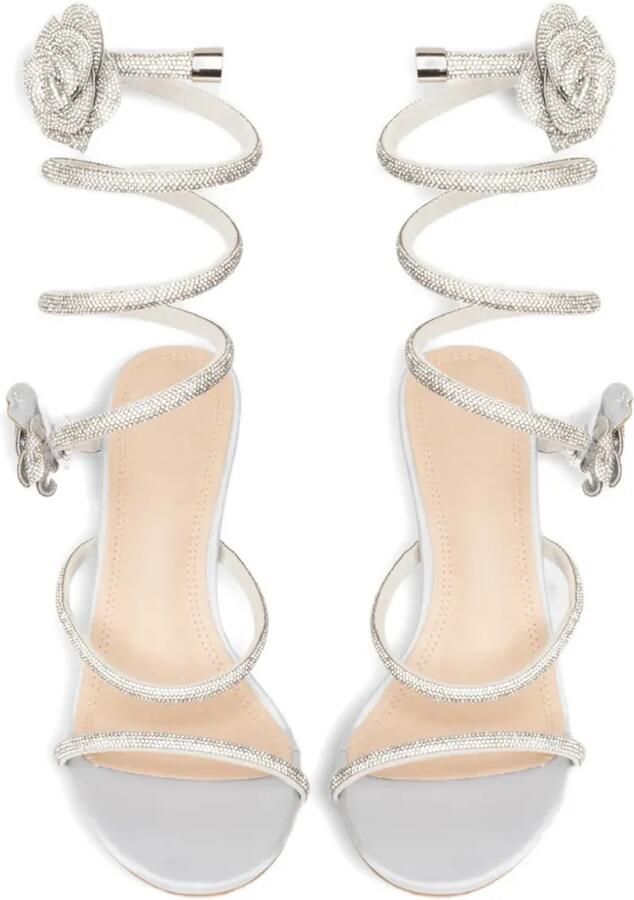 TWENTY FOURHAITCH Coral sandalen met bloemen-detail Zilver - Foto 4