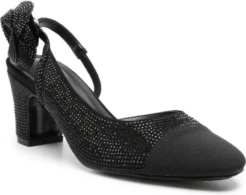 TWENTY FOURHAITCH crystal-embellished floral-detail slingback pumps Zwart - Foto 2