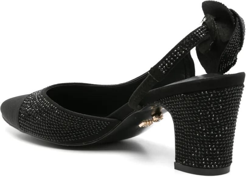 TWENTY FOURHAITCH crystal-embellished floral-detail slingback pumps Zwart - Foto 3