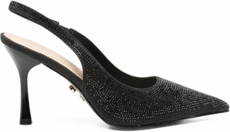 TWENTY FOURHAITCH crystal-embellished slingback pumps Zwart