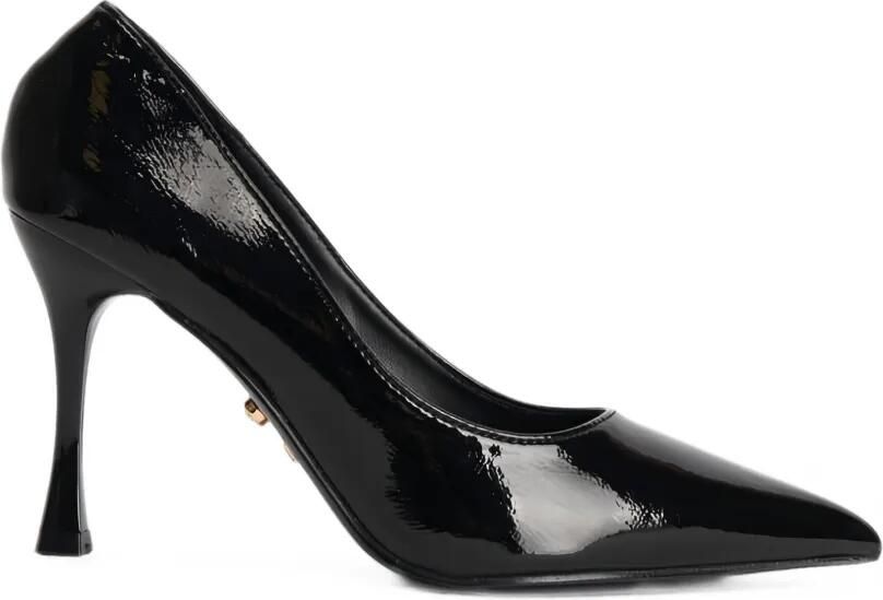 TWENTY FOURHAITCH Cyclor pumps met puntige neus en lakleren afwerking Zwart