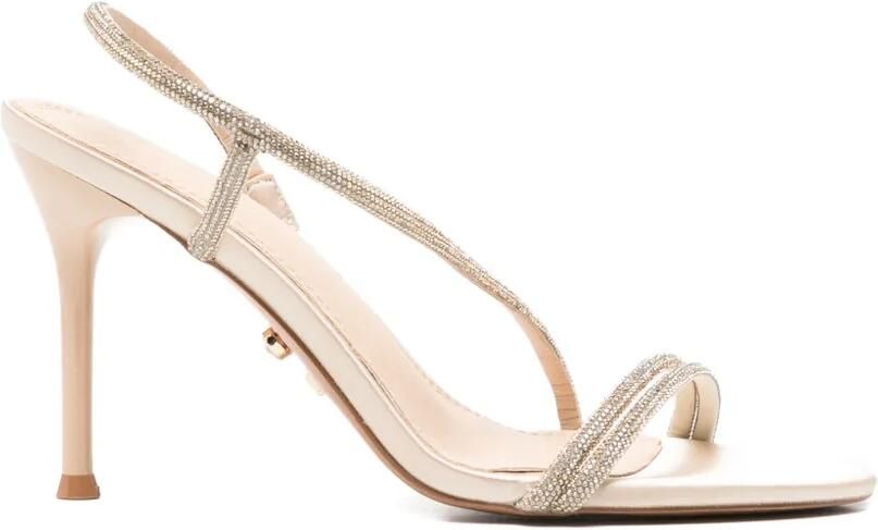 TWENTY FOURHAITCH Flamenco sandalen verfraaid met kristallen Beige