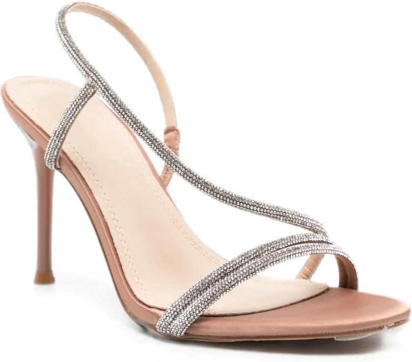 TWENTY FOURHAITCH Flamenco slingback sandalen verfraaid met kristallen Beige