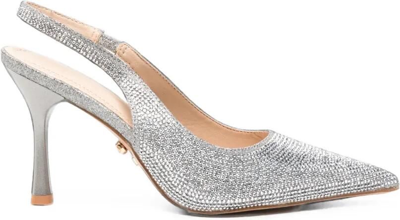 TWENTY FOURHAITCH Hivera slingback pumps verfraaid met kristallen Zilver