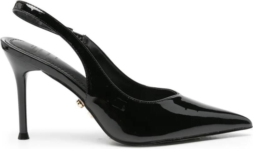 TWENTY FOURHAITCH patent-finish slingback pumps Zwart