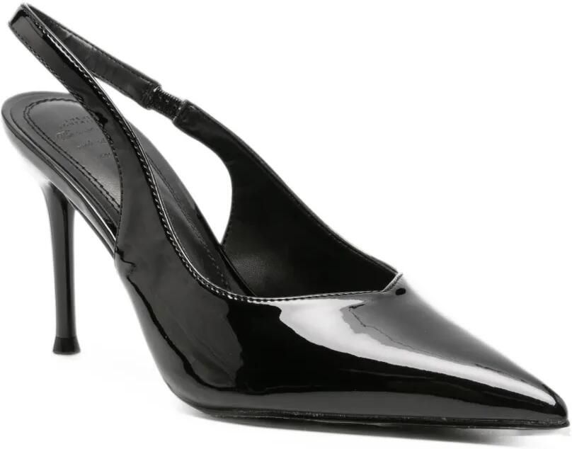 TWENTY FOURHAITCH patent-finish slingback pumps Zwart - Foto 3