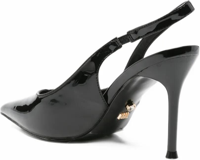 TWENTY FOURHAITCH patent-finish slingback pumps Zwart - Foto 2