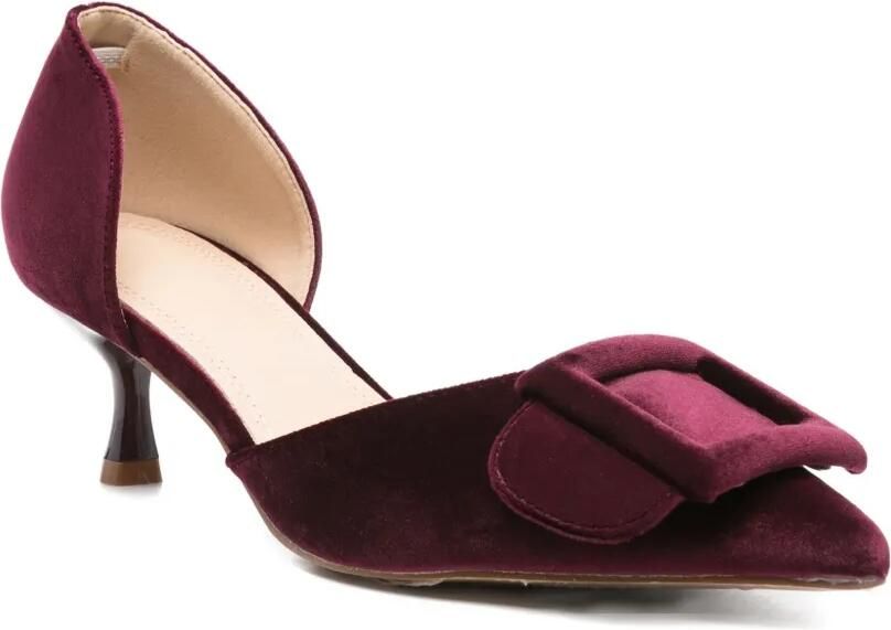 TWENTY FOURHAITCH Pumps met gesp en puntige neus Rood
