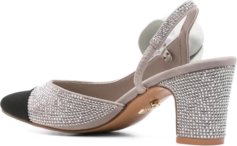 TWENTY FOURHAITCH Pumps verfraaid met kristallen en bloem-detail Zilver - Foto 2