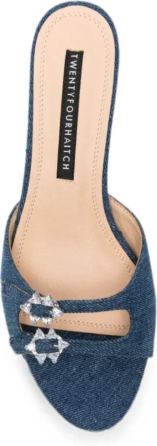 TWENTY FOURHAITCH Sabaudia denim sandalen verfraaid met kristallen Blauw - Foto 2