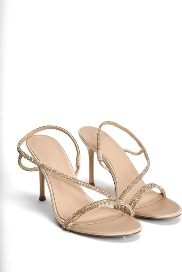 TWENTY FOURHAITCH Sandalen met bandje van stras Beige - Foto 4