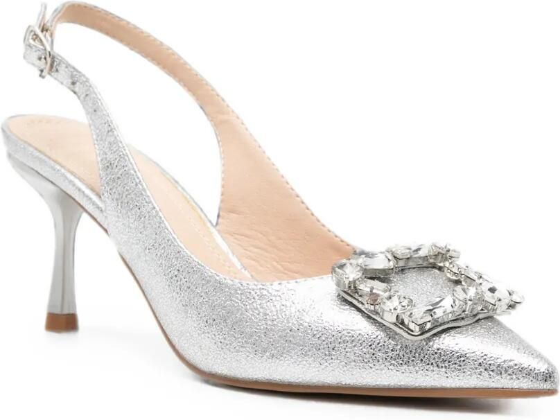 TWENTY FOURHAITCH Slingback pumps met kristallen detail Zilver - Foto 2