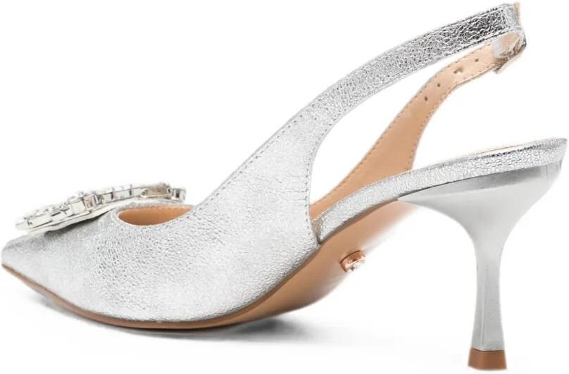 TWENTY FOURHAITCH Slingback pumps met kristallen detail Zilver - Foto 3