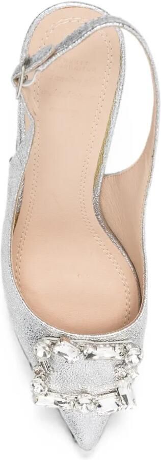 TWENTY FOURHAITCH Slingback pumps met kristallen detail Zilver - Foto 4