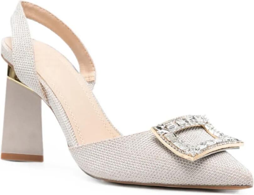 TWENTY FOURHAITCH Slingback pumps met kristallen en hak Zilver - Foto 2
