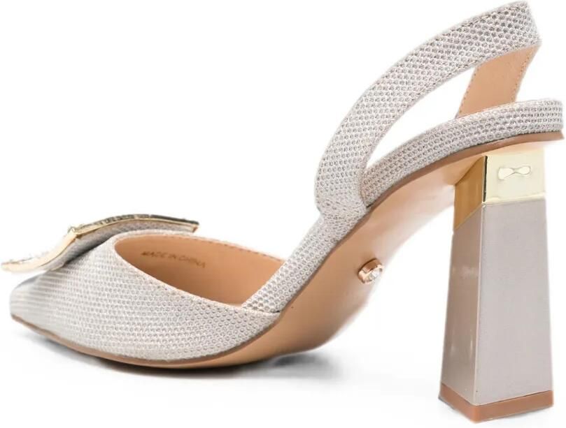 TWENTY FOURHAITCH Slingback pumps met kristallen en hak Zilver - Foto 3