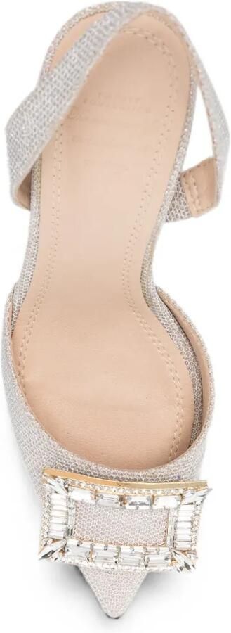 TWENTY FOURHAITCH Slingback pumps met kristallen en hak Zilver - Foto 4