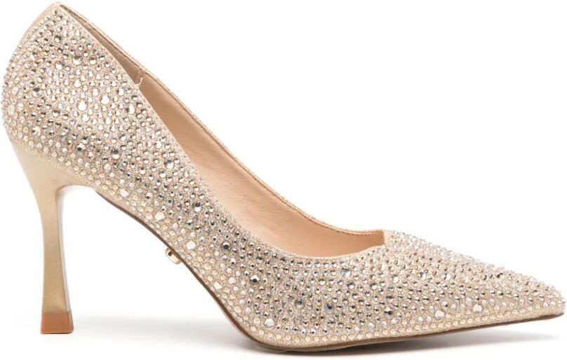 TWENTY FOURHAITCH Taylor pumps met puntige neus en kristalverfraaiing Goud