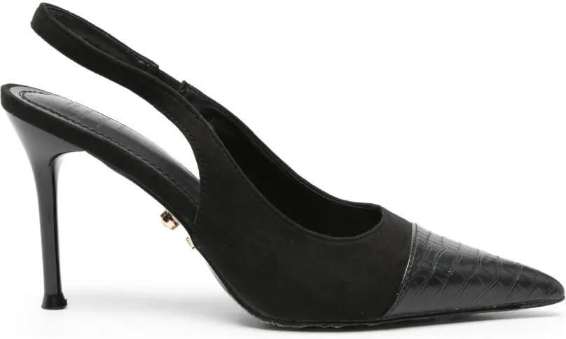 TWENTY FOURHAITCH Varne pumps met krokodillen-reliëf en puntige neus Zwart