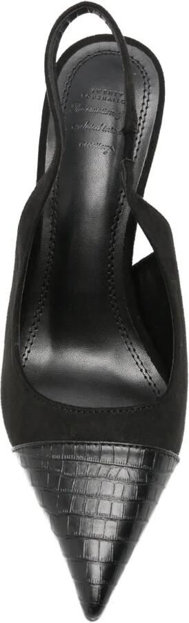 TWENTY FOURHAITCH Varne pumps met krokodillen-reliëf en puntige neus Zwart - Foto 3