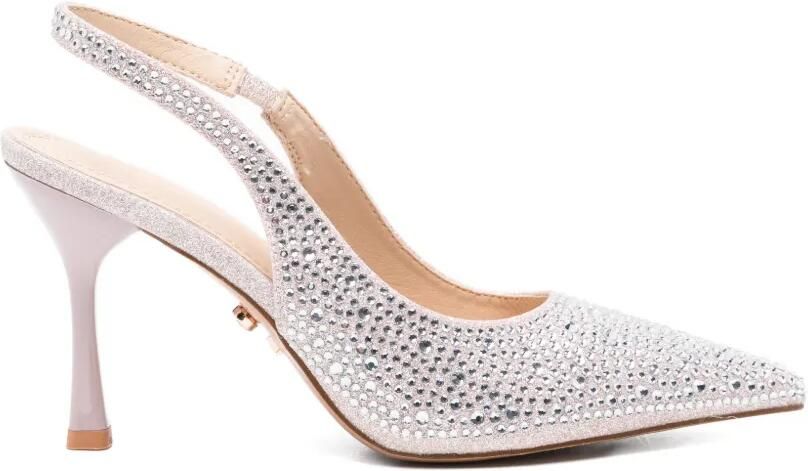 TWENTY FOURHAITCH Verfraaide slingback pumps Zilver