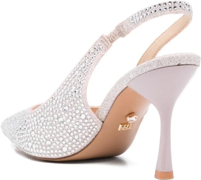 TWENTY FOURHAITCH Verfraaide slingback pumps Zilver - Foto 2