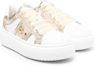 TWINSET Kids Leren sneakers Wit