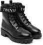 TWINSET Kids Leren combat boots Zwart - Thumbnail 1
