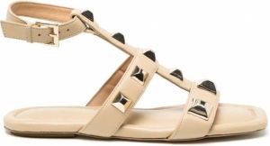 TWINSET Leren sandalen Beige