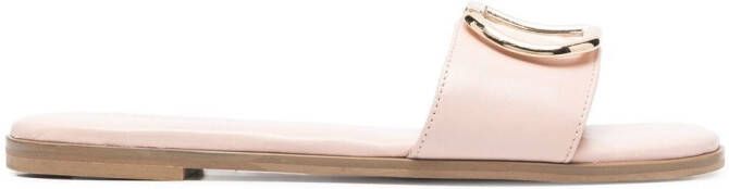 TWINSET Slippers met logoplakkaat Roze