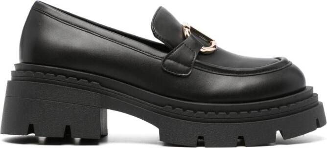 TWINSET Oval T loafers met logoplakkaat Zwart