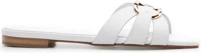 TWINSET Oval T slippers met plakkaat Wit