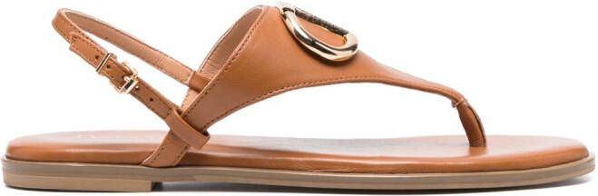 TWINSET Sandalen met gegraveerd logo Bruin