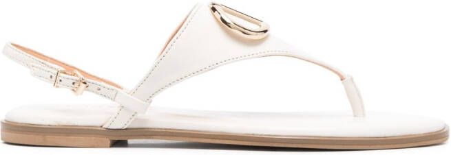 TWINSET Sandalen met logoplakkaat Wit
