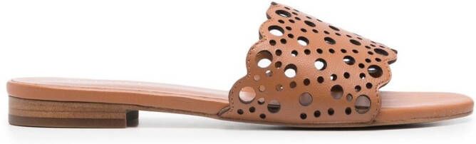 TWINSET Slip-on sandalen Bruin