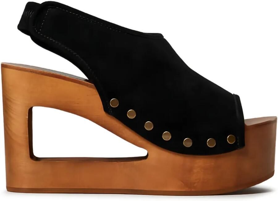 TWINSET 105mm suède sandalen met plateauzool Zwart - Foto 2