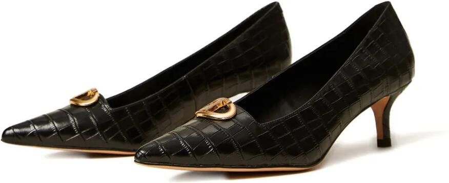 TWINSET 50 mm Oval-T pumps met krokodillen-reliëf Zwart - Foto 4