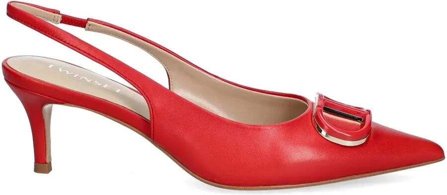 TWINSET 60mm Oval T slingback pumps Rood